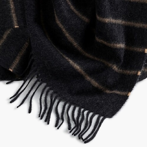 J. Crew Bedding J Crew 0 Cashmere Striped Throw Blanket Gray Poshmark